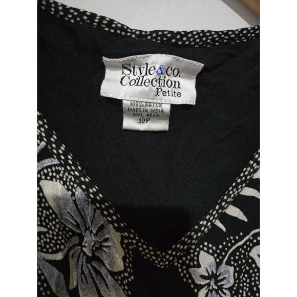 Style & Co Collection Petite Black Floral Maxi Dress – Size 10P gently used - Picture 7 of 8